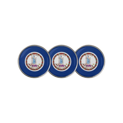 Golf Ball Marker with Flag of Virginia USA