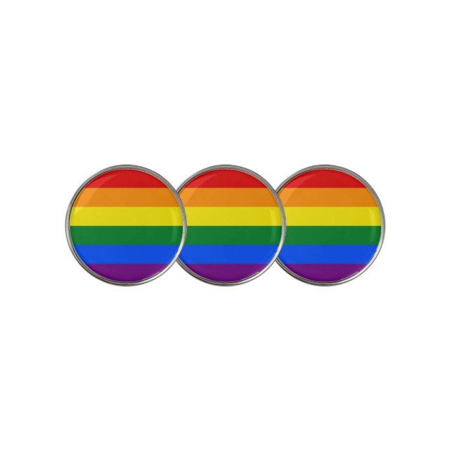 Golf Ball Marker with Pride Flag of LGBT (3 Up)