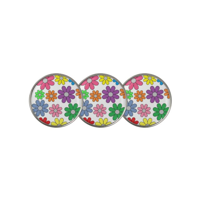 Golf Ball Markers - Crazy Daisies! (3 Up)