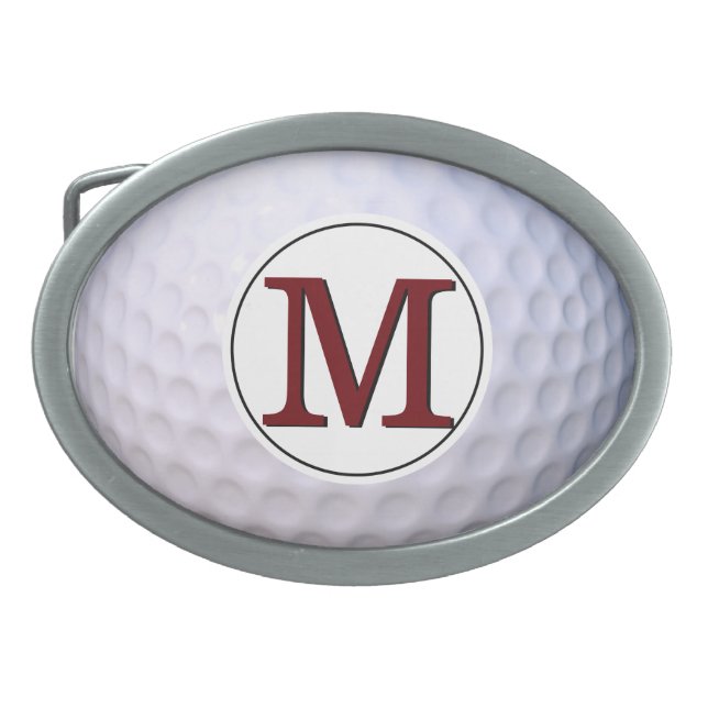 Golf Ball Monogram Golfer Belt Buckle (Front)