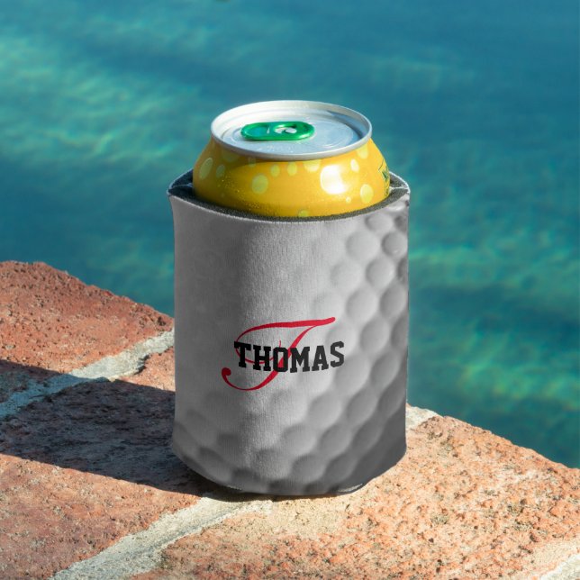 Golf Ball Monogram Personalized Can Cooler (In Situ Pool)
