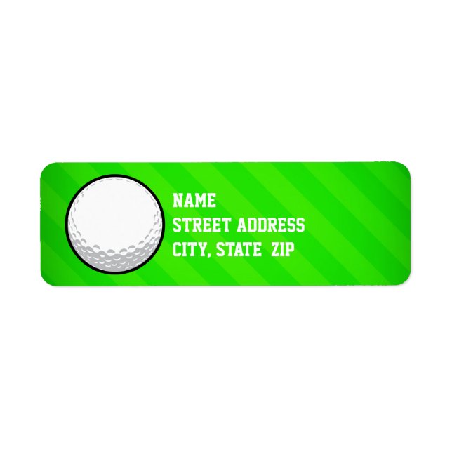 Golf Ball; Neon Green Stripes Label (Front)