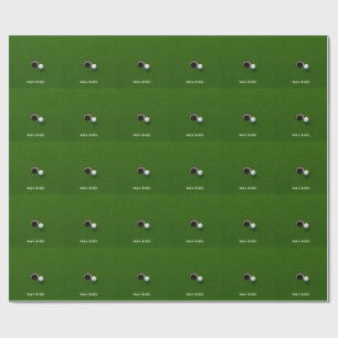 Golf Ball Next to Hole on Green Grass Golf Course  Wrapping Paper