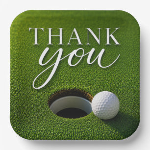 Golf Ball Next to Hole thank you party Paper Plates
