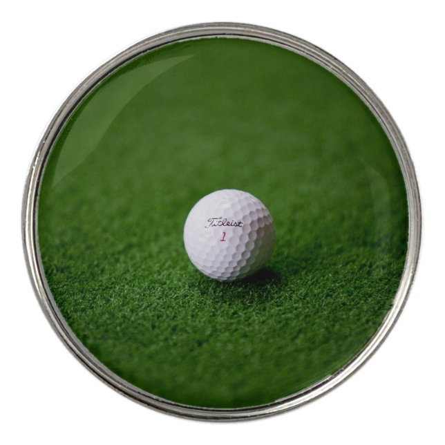 Golf ball on a green surface Best Golf Ball Marker (Front)