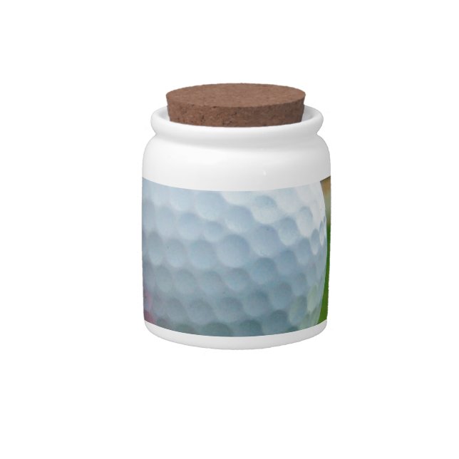 Golf Ball on a mountain golf course Candy Jar (Front)