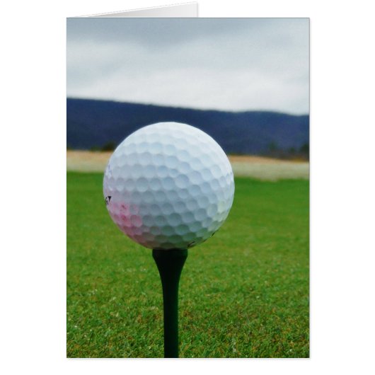 Golf Ball on a mountain golf course Cards (Front)
