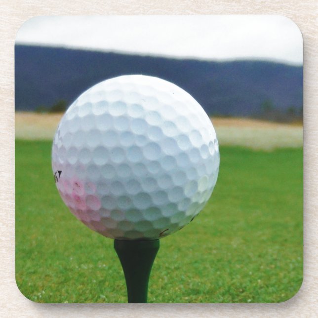 Golf Ball on a mountain golf course Drink Coaster (Front)