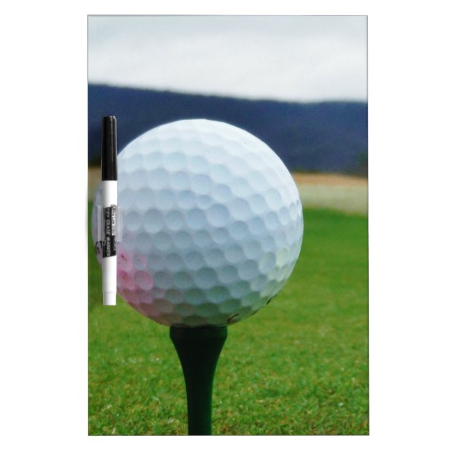 Golf Ball on a mountain golf course Dry Erase Board (Front)