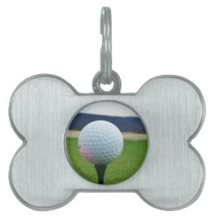 Golf Ball on a mountain golf course Pet ID Tag