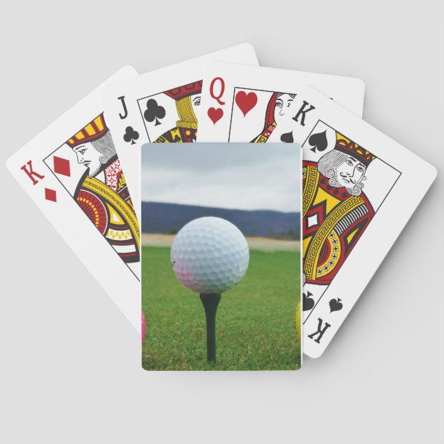 Golf Ball on a mountain golf course Poker Cards (Back)