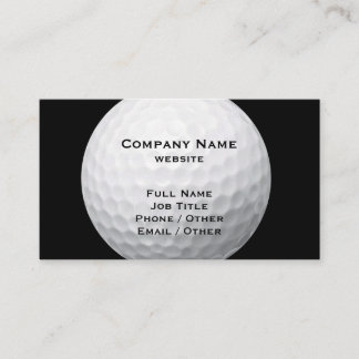 Golf Ball on Black Business Card