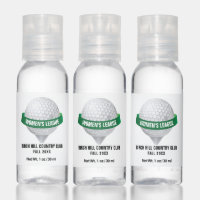 Golf Ball on Golfing Tee, Golfer Hand Sanitizer