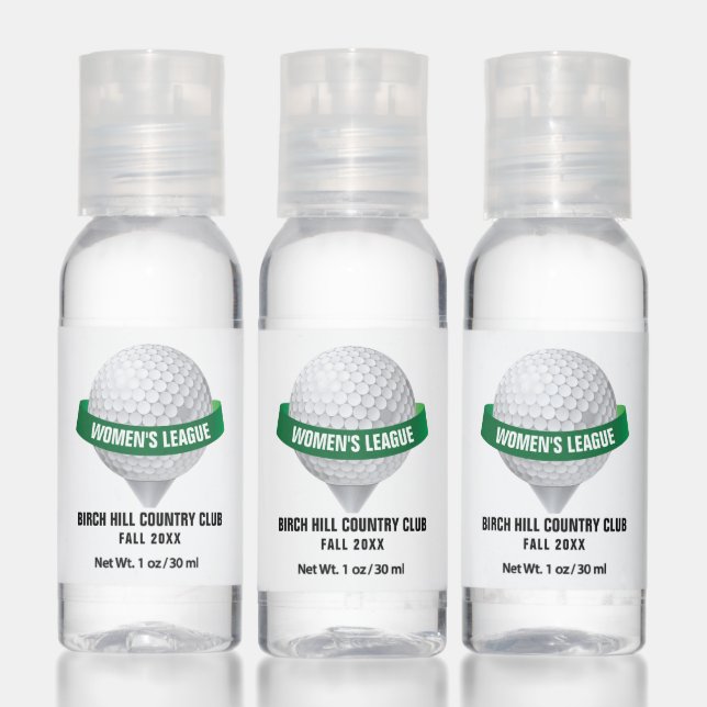 Golf Ball on Golfing Tee, Golfer Hand Sanitizer (Set)