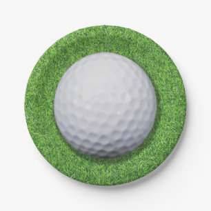 Golf ball on Grass Paper Plates