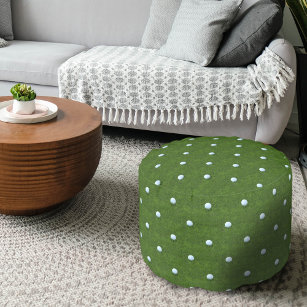 Golf Ball on Grass Polka Dot Personalized Indoor Pouf