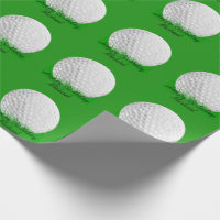 Golf Ball on Grass Wrapping Paper
