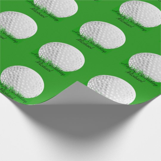 Golf Ball on Grass Wrapping Paper