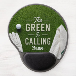 Golf ball on green course gel mouse pad