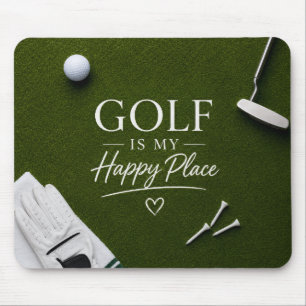 Golf ball on green course mouse pad