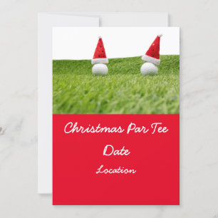 Golf ball on green for Christmas Party Invitation