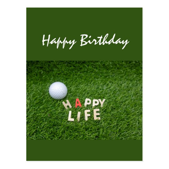 Golf ball on green grass birthday wishes Card | Zazzle.com
