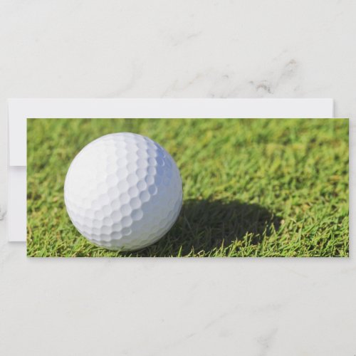 Golf Ball On Green Grass Course - Customized Personalized Invitation