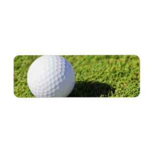 Golf Ball On Green Grass Course - Customized Label