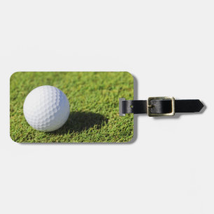 Golf Ball On Green Grass Course - Customized Luggage Tag