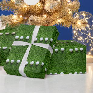 Golf Ball on Green Grass  Wrapping Paper