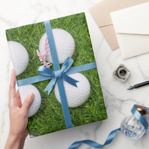 Golf Ball on Green Grass  Wrapping Paper