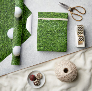Golf Ball on Green Grass  Wrapping Paper