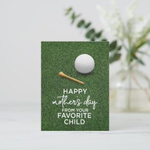 Golf ball on green Happy Mother's Day to Golf Mom Holiday Postcard