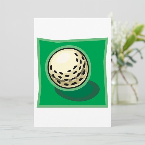 Golf Ball On Green Invitation