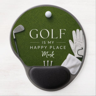 Golf ball on green ready for tee off gel mouse pad