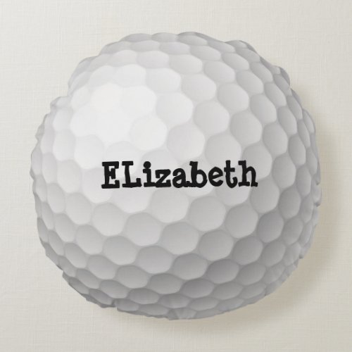 Golf Ball on Green Round Pillow