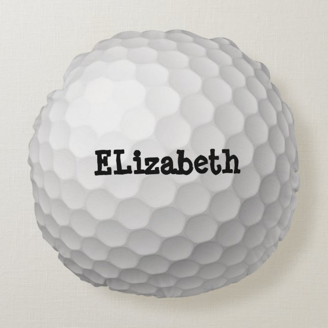 Golf Ball on Green Round Pillow (Front)