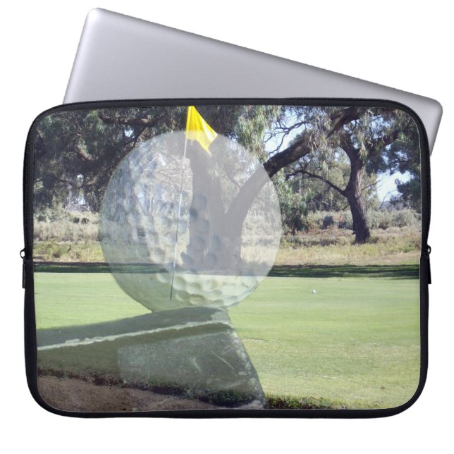 Golf Ball On Putter In A Layered Composition, Laptop Sleeve (Front)