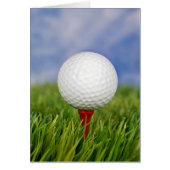 Golf Ball on red tee (Front)