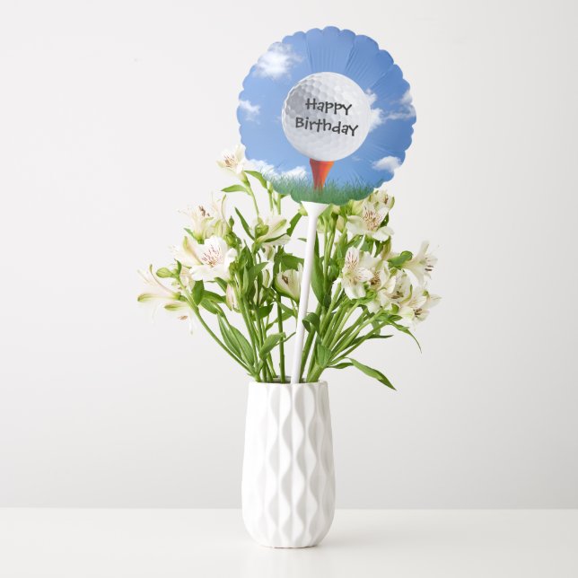 Golf Ball On Red Tee Balloon (Vase)