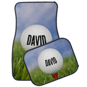 Golf Ball On Red Tee  Car Floor Mat