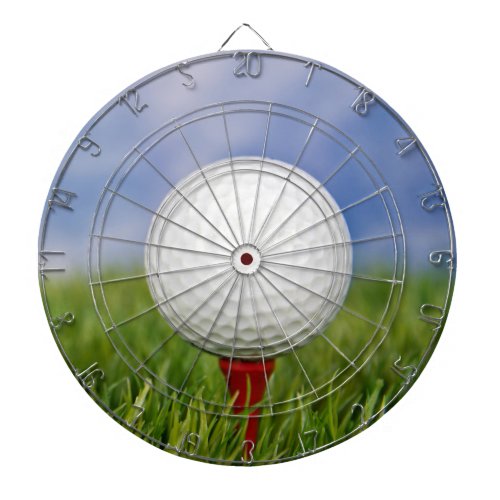 Golf Ball On Red Tee  Dart Board