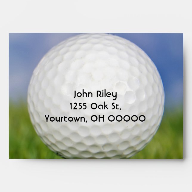 Golf Ball on red tee Envelope (Front)