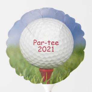 Golf Ball On Red Tee Par Tee Balloon