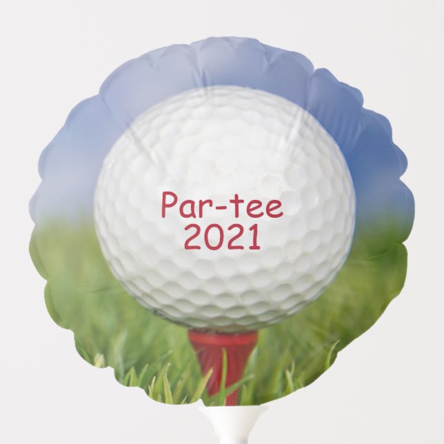 Golf Ball On Red Tee Par Tee Balloon (Front)