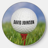 Golf Ball On Red Tee Wireless Charger (Front)
