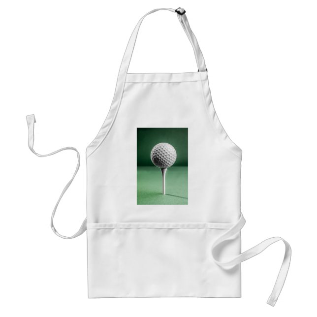 Golf Ball on Tee Adult Apron (Front)