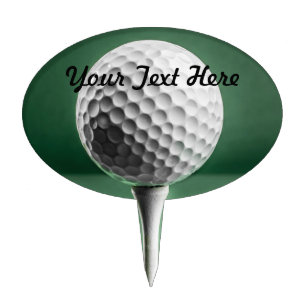 Golf Ball on Tee Cake Topper