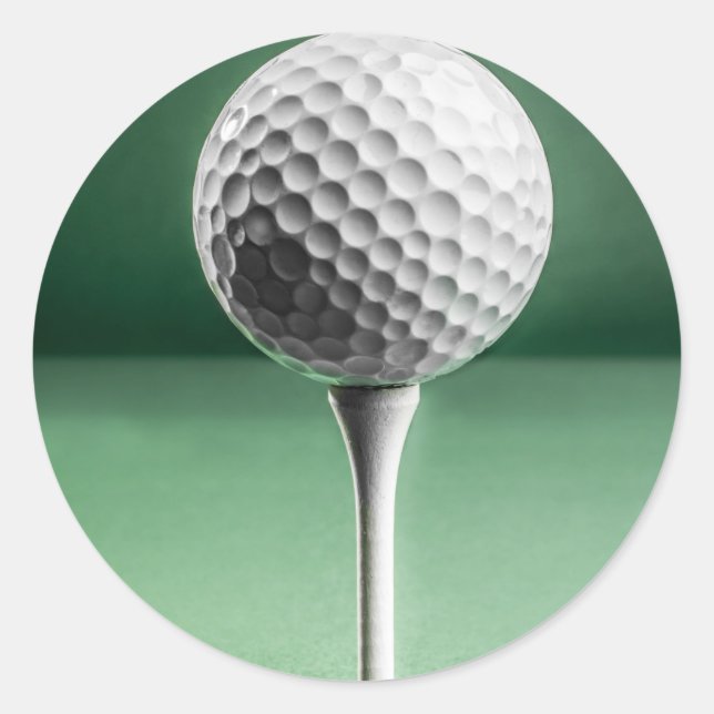 Golf Ball on Tee Classic Round Sticker (Front)