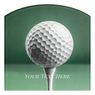 Golf Ball on Tee Door Sign